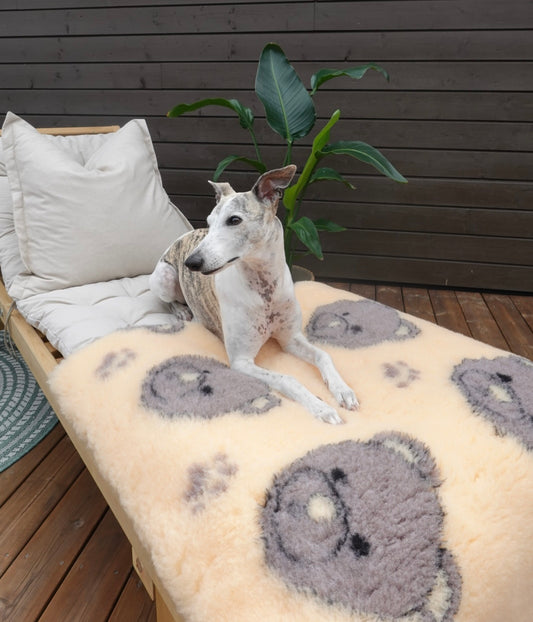 Vetbed - Beige med brune bamser