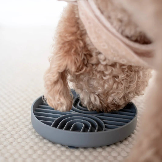 Slow feeder med sugekopp - Grå
