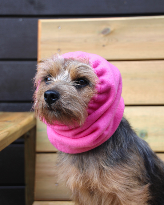 Ørehette / Snood i Rosa fleece