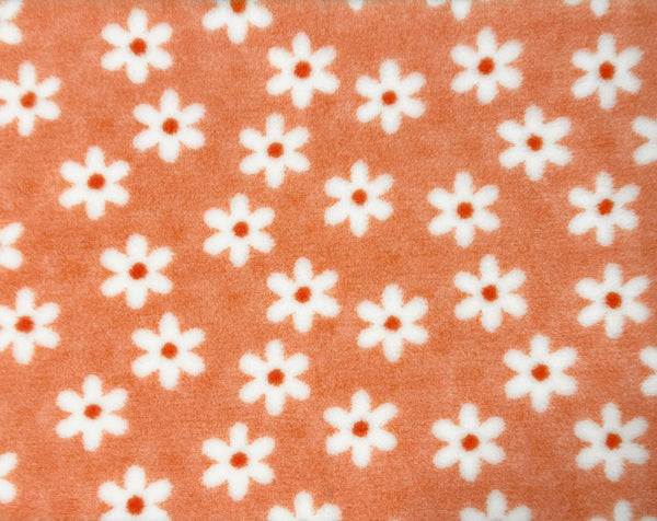 Vetbed - Daisy, oransje med hvite blomster