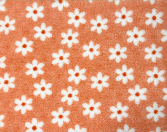 Vetbed - Daisy, oransje med hvite blomster