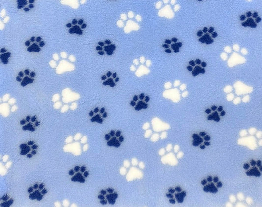 Vetbed blå med hvite poter